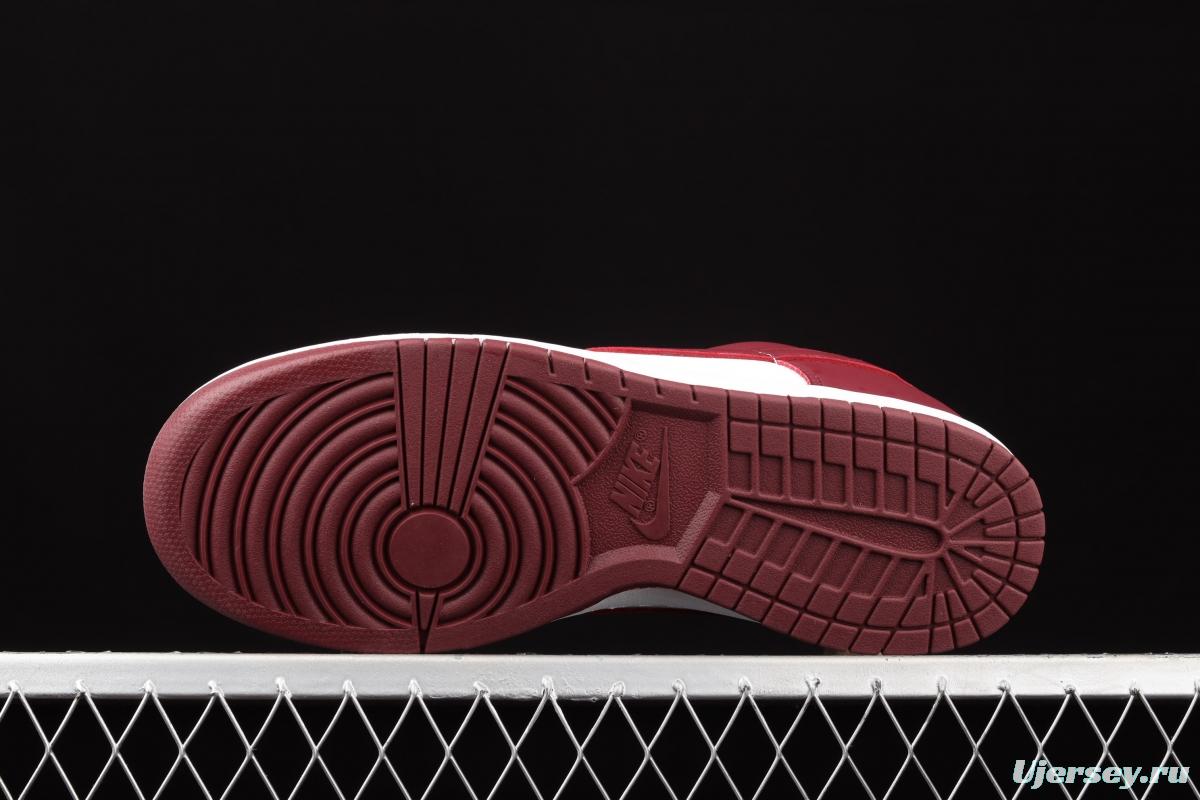 NIKE SB DUNK Low Prm wine red and white color SB buckle rebound fashion leisure board shoes DD1503-108