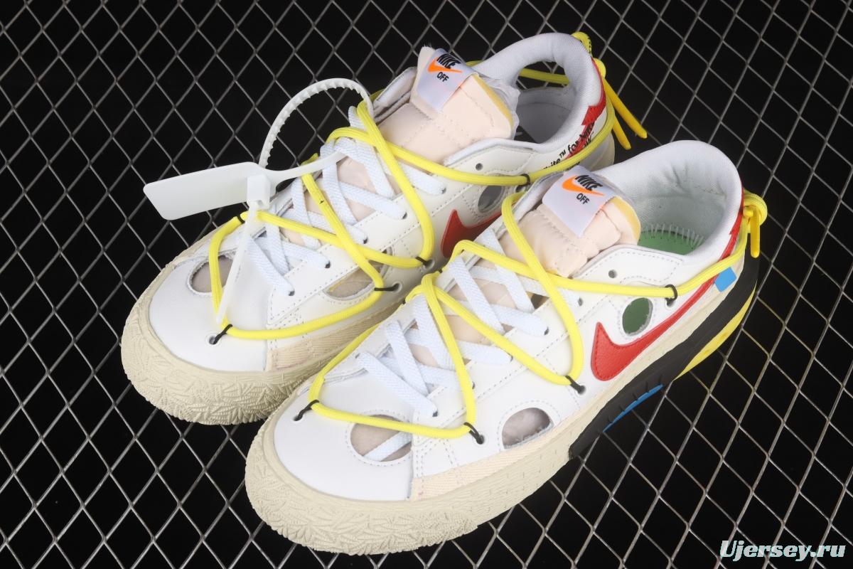 OFF-White x NIKE Blazer Low co-branded deconstruction style trailblazer low upper shoes DH7863-100