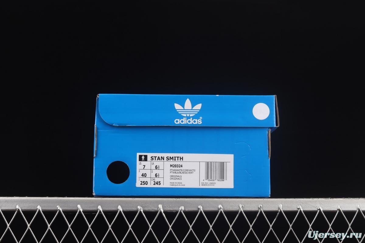 Adidas Stan Smith M20324 Smith classic green tail full-head casual board shoes