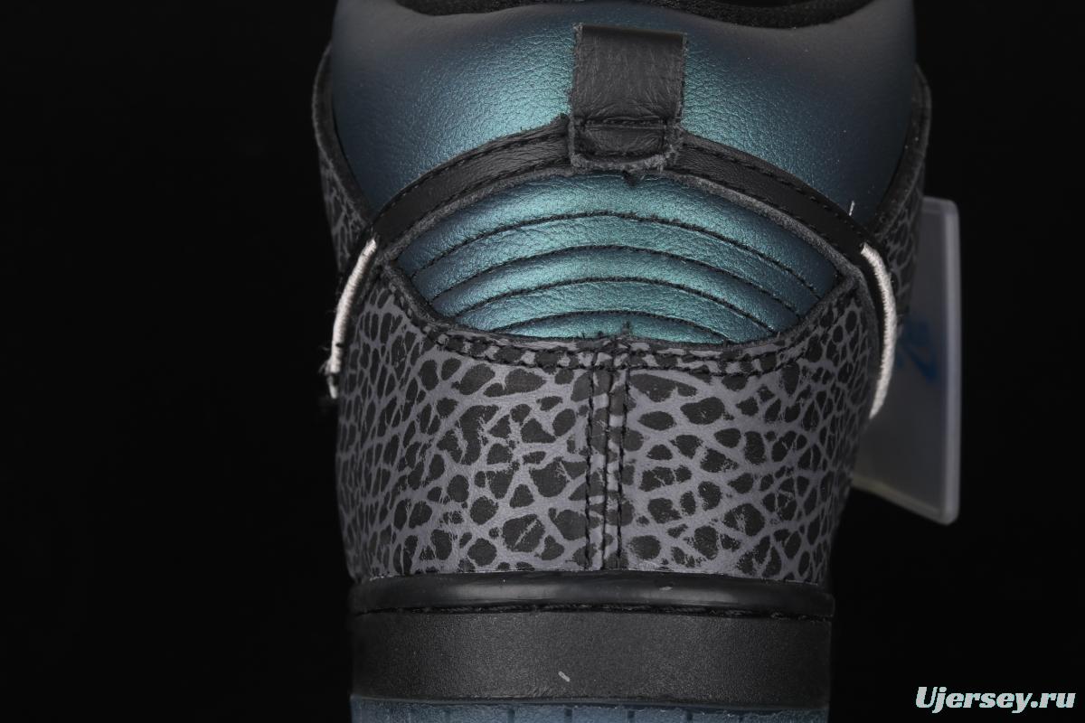 NIKE SB DUNK High x Black Sheep chameleon skateboard shoes BQ6827-001