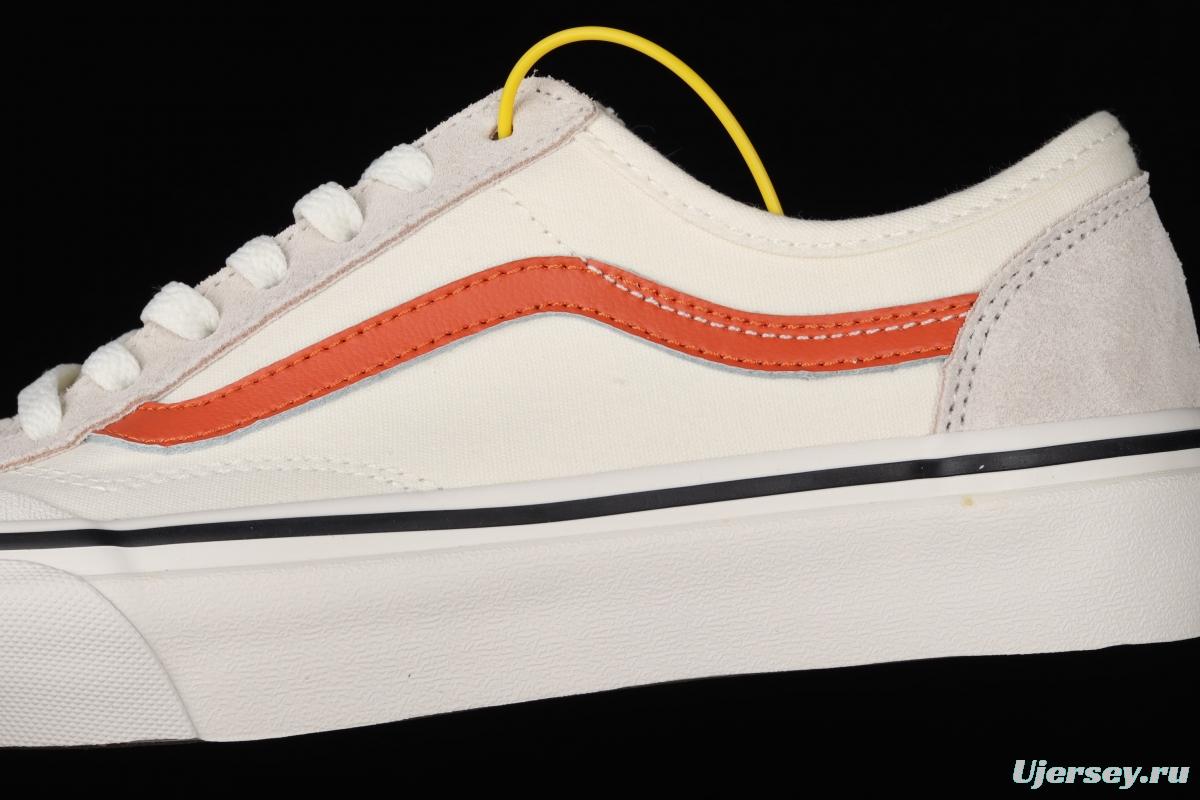 Vans Sk8-Low Reissue S classic rice white orange low-top casual canvas shoes VN0A4UWI4WU