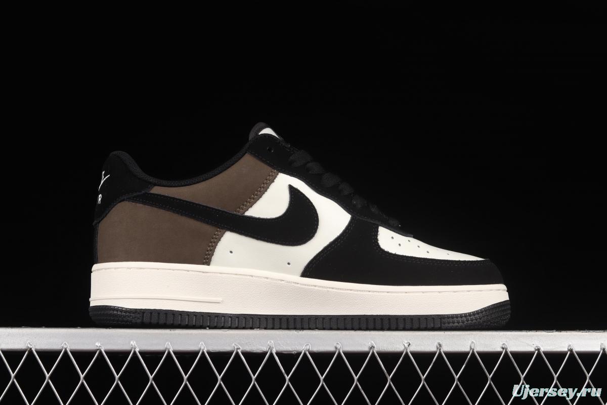 NIKE Air Force 1x07 Low mocha black spliced low-top casual board shoes YG5063-203