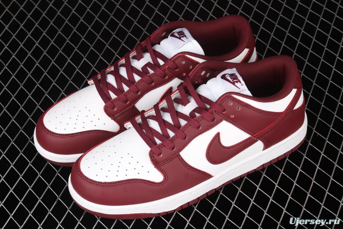 NIKE SB DUNK Low Prm wine red and white color SB buckle rebound fashion leisure board shoes DD1503-108