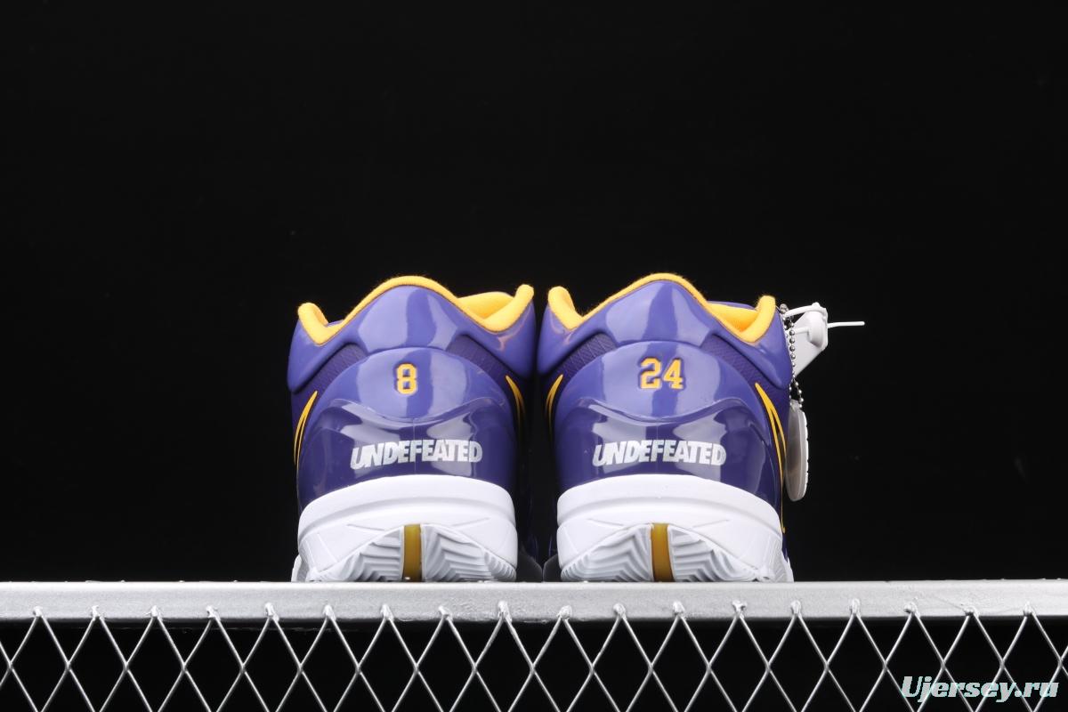 NIKE Zoom Kobe 4 Protro UNDEFEATED Kobe Bryant four generations of joint Zijin Lakers low-top men's basketball shoes CQ3869-500