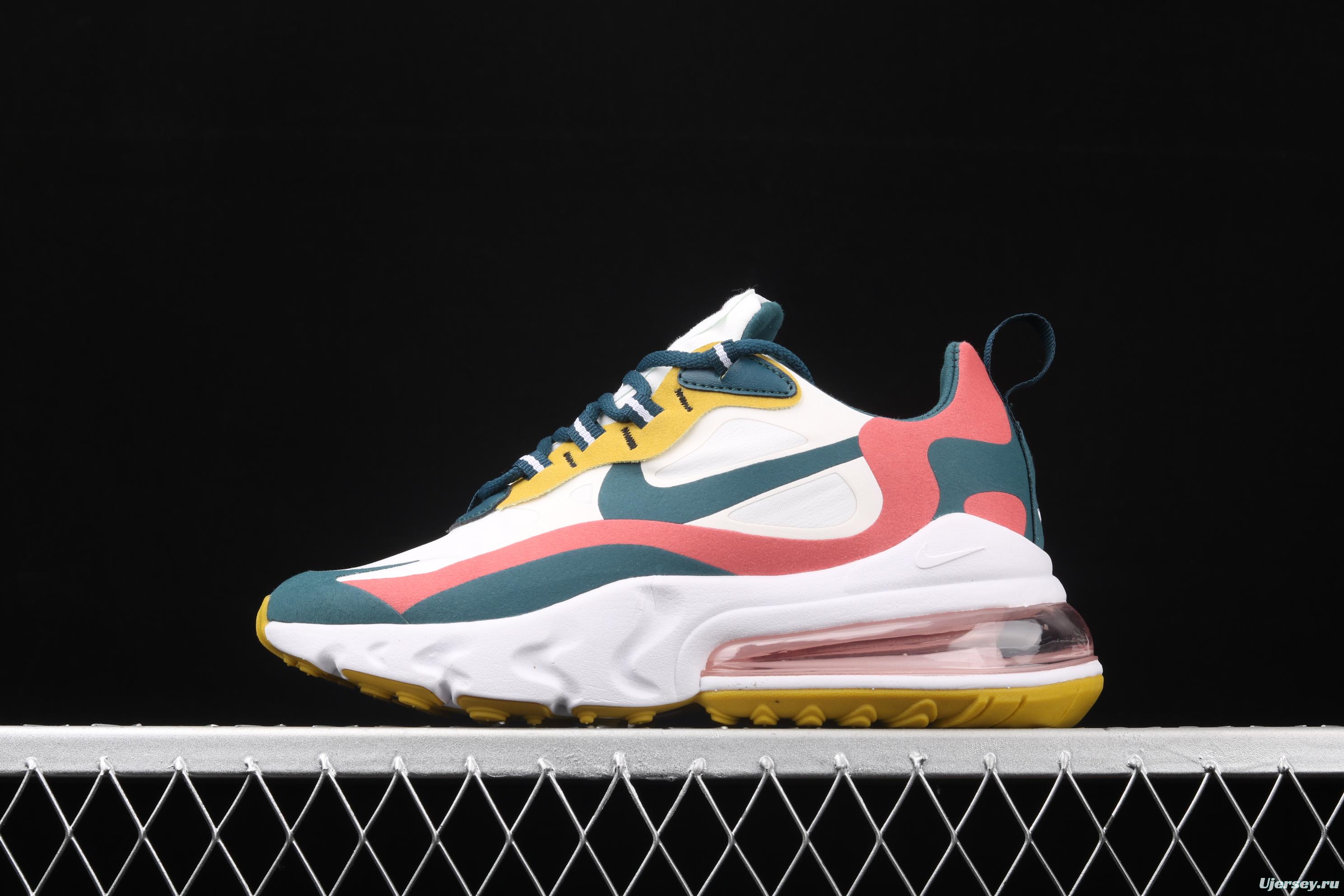 NIKE Air Max 270React new high frequency mesh hollowed-out half-palm air cushion running shoes CT1264-103