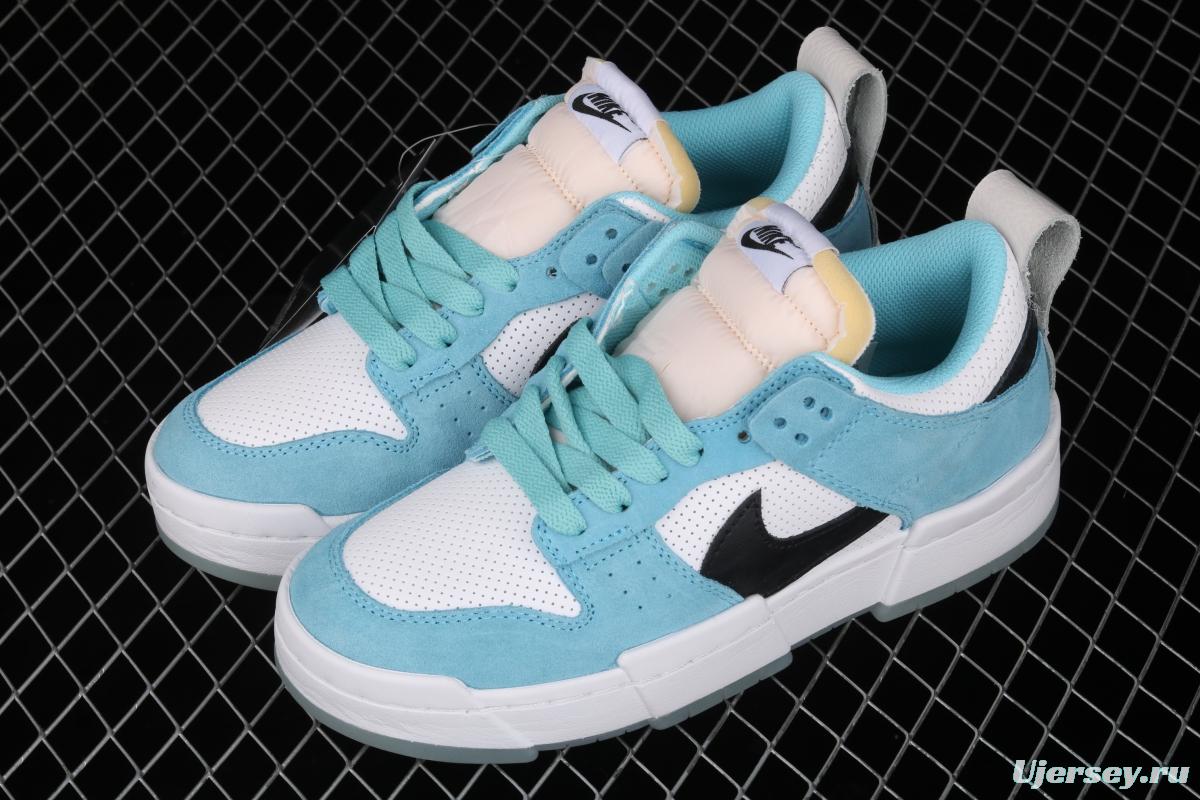 NIKE DUNK Low Disrupt White/Sand/Ghost/Sail lightweight dunk destruction series deconstructed wind low side casual skateboard shoes DD6619-400