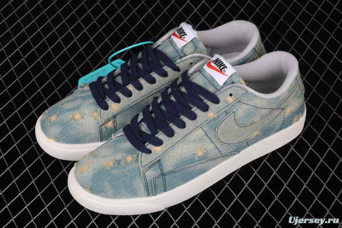 Levi's Strauss x NIKE Blazer Low Trail Blazers hole-breaking jeans low-side leisure sports board shoes 905345-403