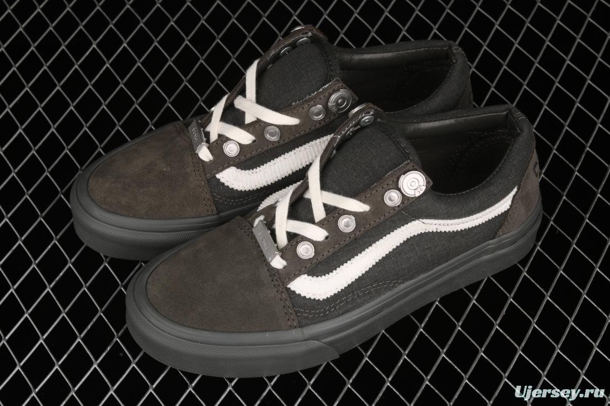 C2H4 x Vans Old Skool RelicStone joint style dark gray low-top casual board shoes VN0A5AO92YD