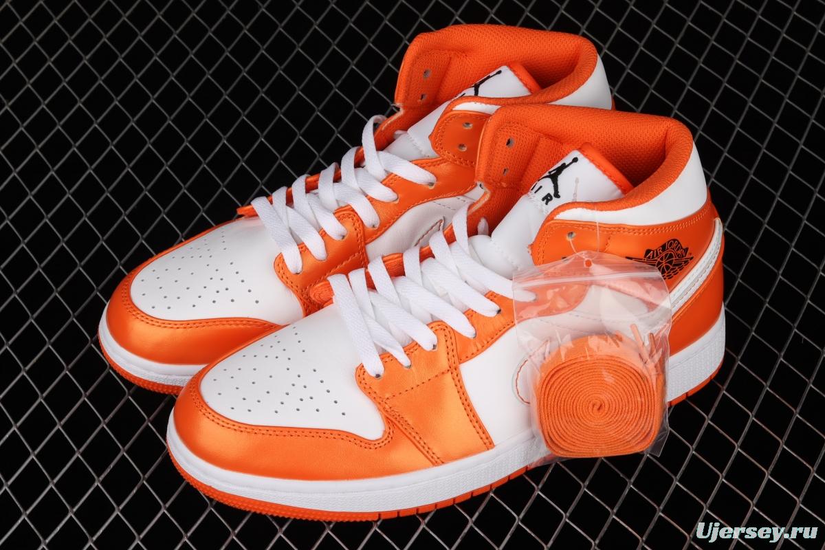 Air Jordan 1 Mid White Orange Culture Basketball shoes DM3531-800