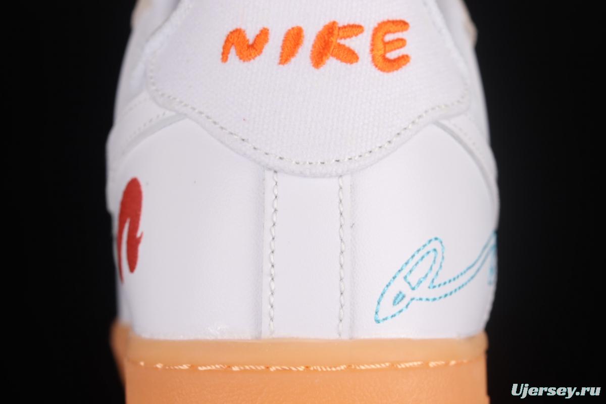 Mayumi Yamase x NIKE Flyleather Air Force 1x 07 Low hand-painted graffiti low-top casual board shoes DB3595-100