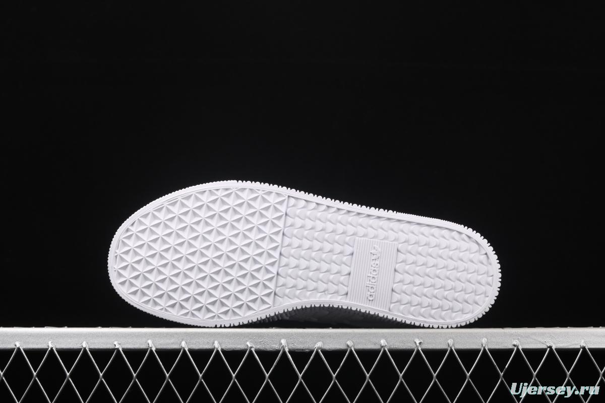 Adidas Sambarose W FV7420 clover retro head layer all white lace thick soles raised board shoes