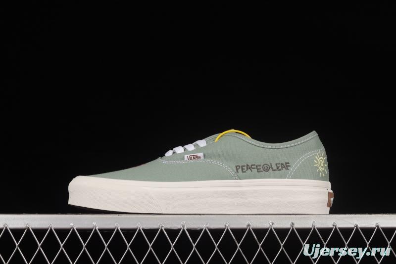 Vans Authentic Grey Green Fun Embroidered Pattern Low-Top Sneakers Sneakers VN0A5KRDAST