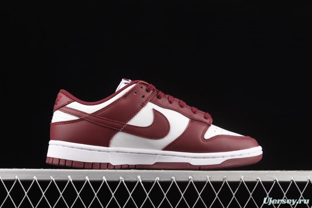 NIKE SB DUNK Low Prm wine red and white color SB buckle rebound fashion leisure board shoes DD1503-108