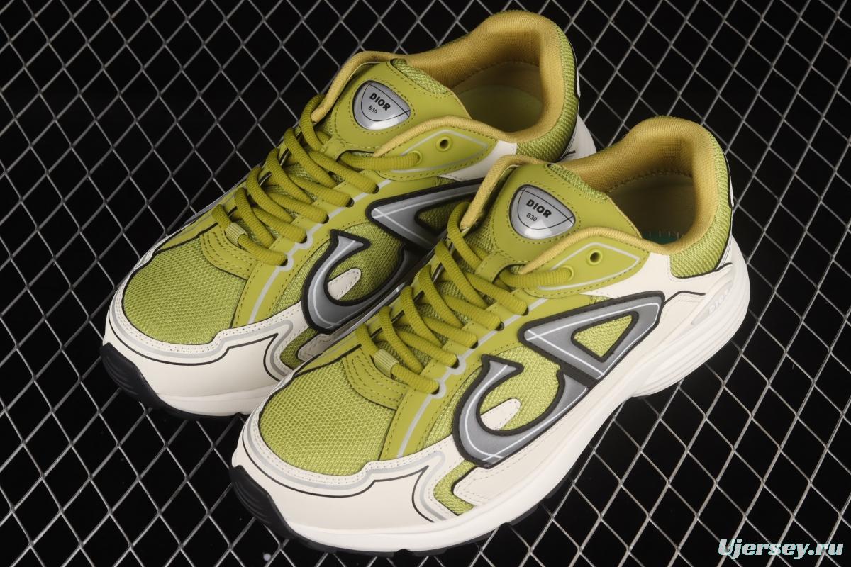 Dior B30 Microfiber Mesh B30 CD series sports shoes LY66140 Yellow/White