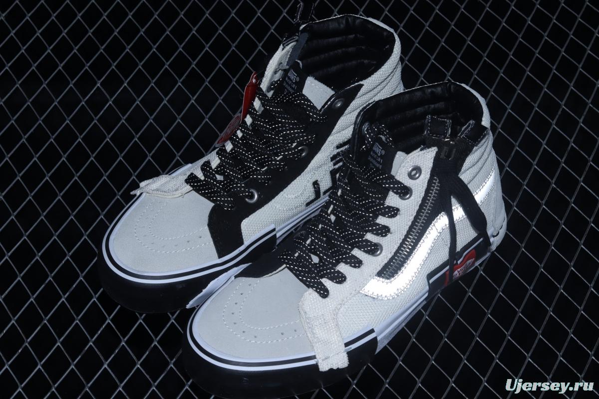 Vans Vault Sk8-Hi Reissue Ca deconstruction high top 3M reflective canvas vulcanized shoes VN0A3WM1TUU