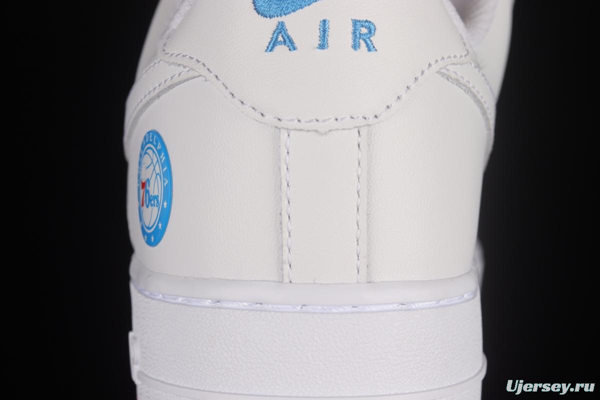 NIKE Air Force 1'07 Low Philadelphia 76ers white, blue and red low-top casual sneakers AI5958-300