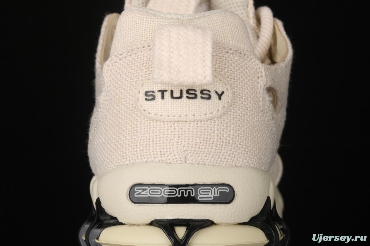 Stussy x NIKE Air Zoom Spiridon Caged 2 Spieli prison East cage 2 generation milky white linen black cloth CQ5486-200