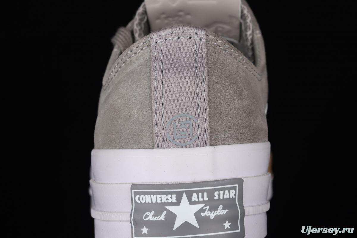 Clot x ConverseChuck 70 OX Paloma Edison Chen co-signed light gray low-top casual board shoes 171840C