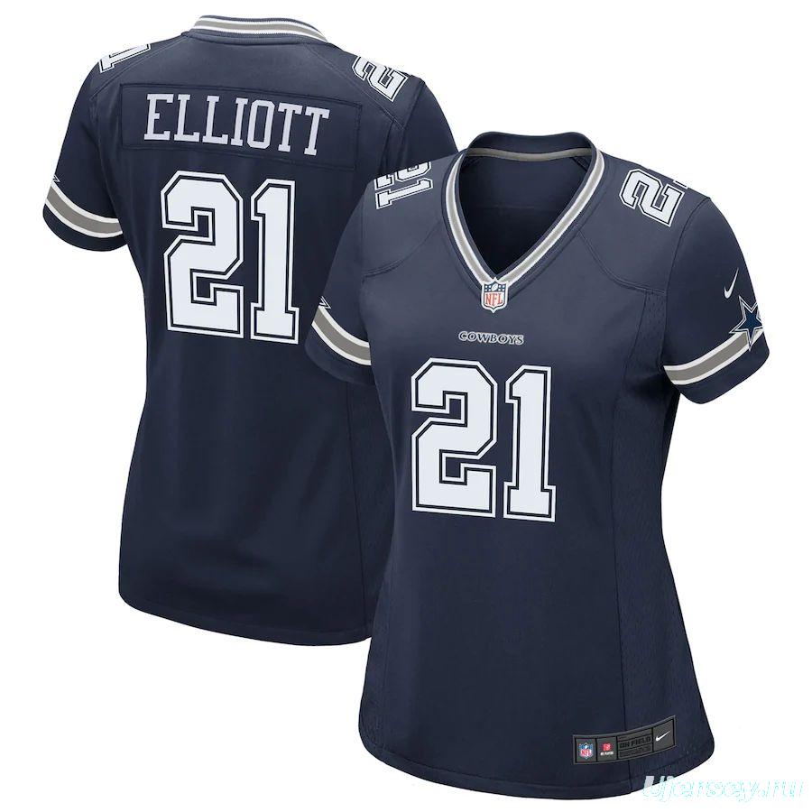 Women's Ezekiel Elliott Navy Player Limited Team Jersey