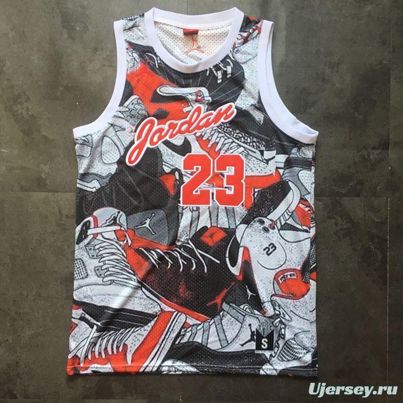 Men's Michael Jordan Gray And Red Retro Classic Team Jersey
