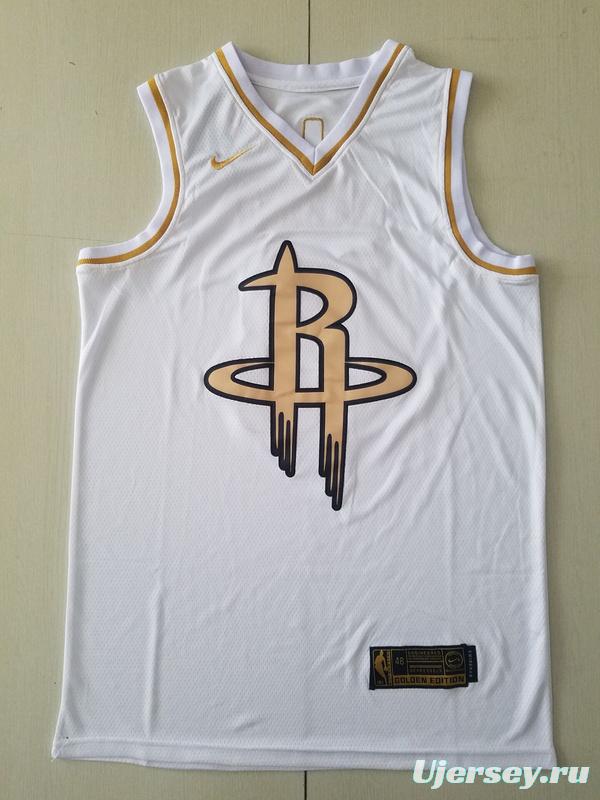 James Harden 13 White Golden Edition Jersey