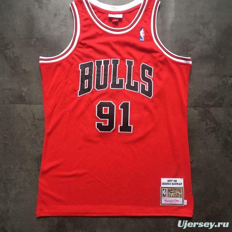 Men's Dennis Rodman Red Retro Classic Team Jersey