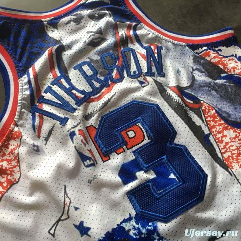 Men's Allen Iverson White Retro Classic Team Jersey