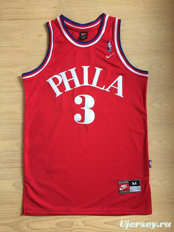 Men's Allen Iverson Red Retro Classic Team Jersey