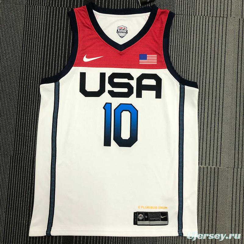 Thai Version Men's Jayson Tatum White USA Basketball Player Jersey