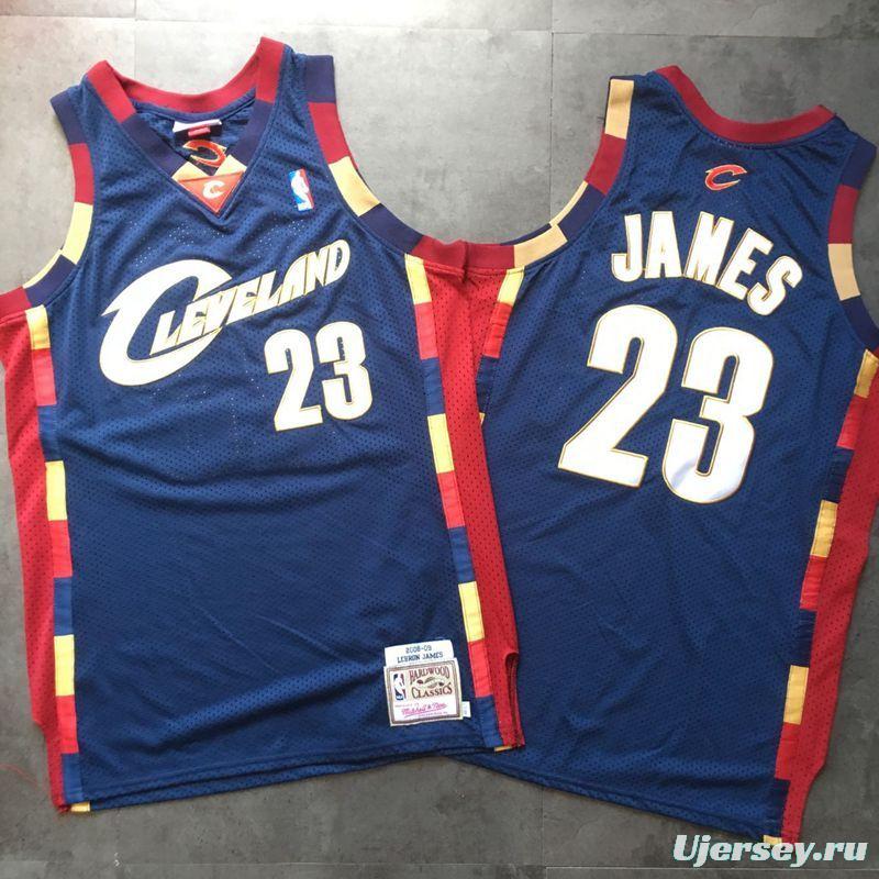 Men's LeBron James Navy Blue Retro Classic Team Jersey