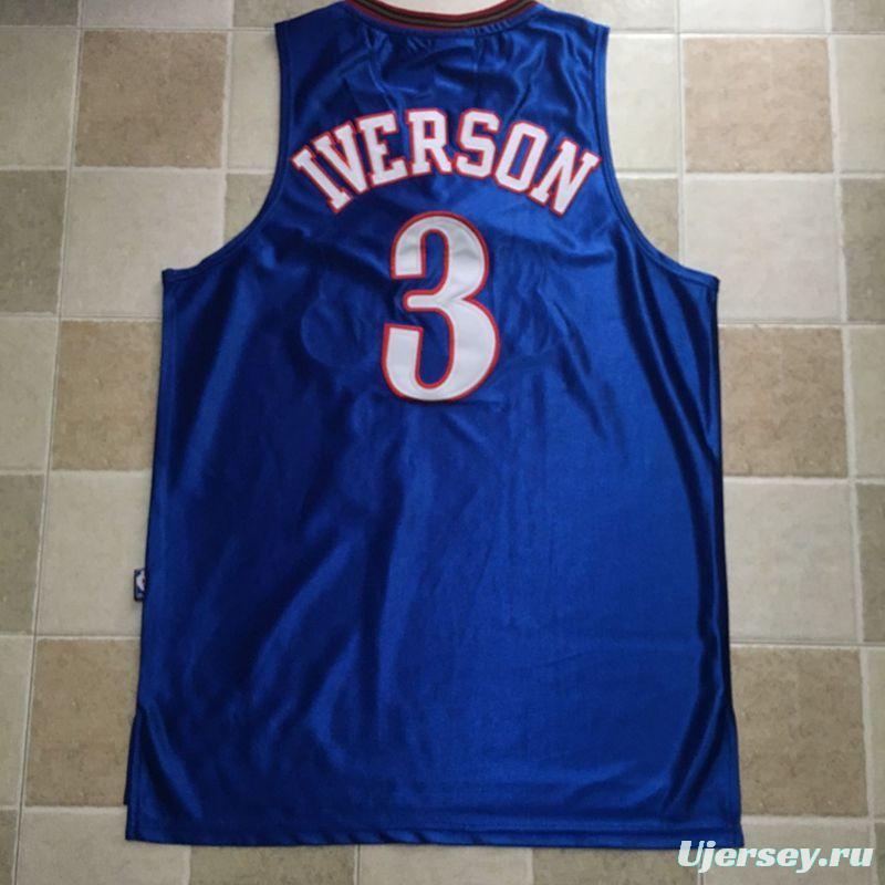 Men's Allen Iverson Blue Retro Classic Team Jersey