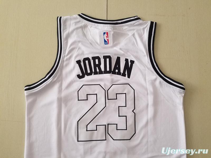 PSG Michael Jordan White Basketball Jerseys