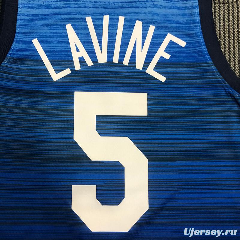 Thai Version Men's Zach LaVine Navy USA Basketball Player Jersey