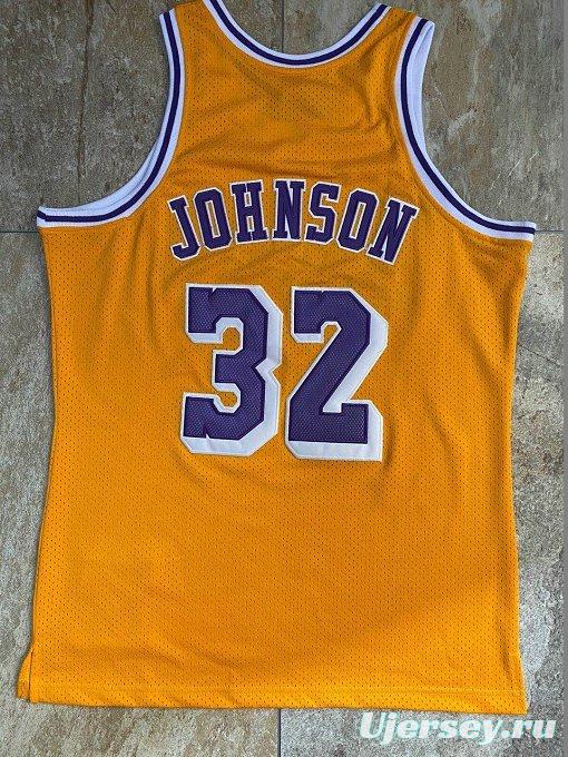 Men's Earvin Johnson Yellow Retro Classic Team Jersey