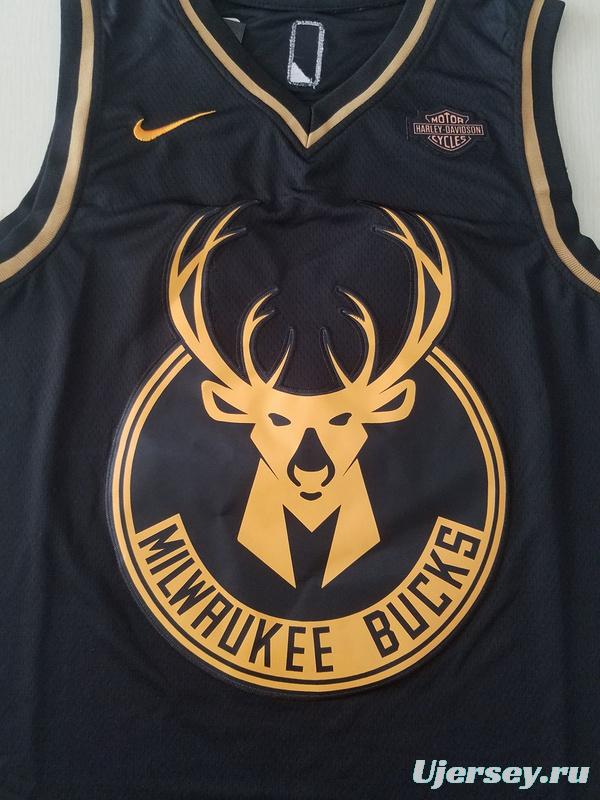 Giannis Antetokounmpo 34 Black Golden Edition Jersey