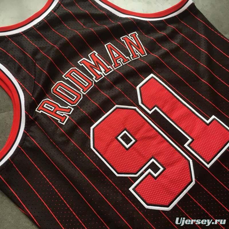 Men's Dennis Rodman Black Retro Classic Team Jersey