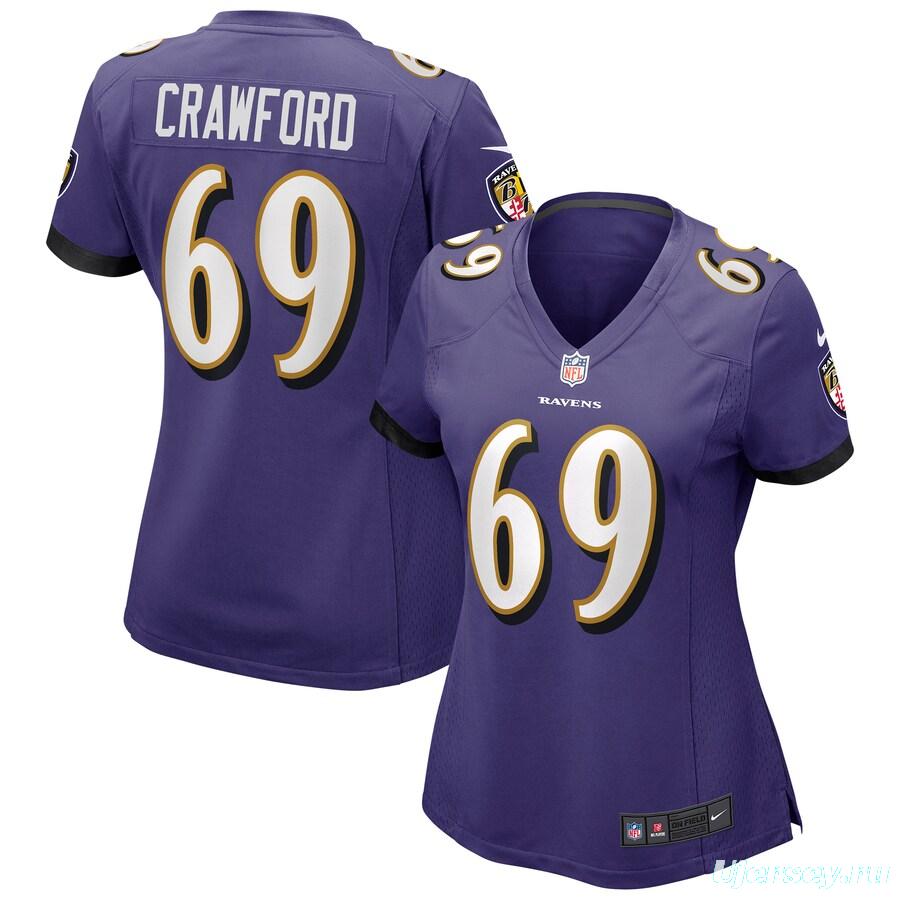 Women's Aaron Crawford Purple Player Limited Team Jersey