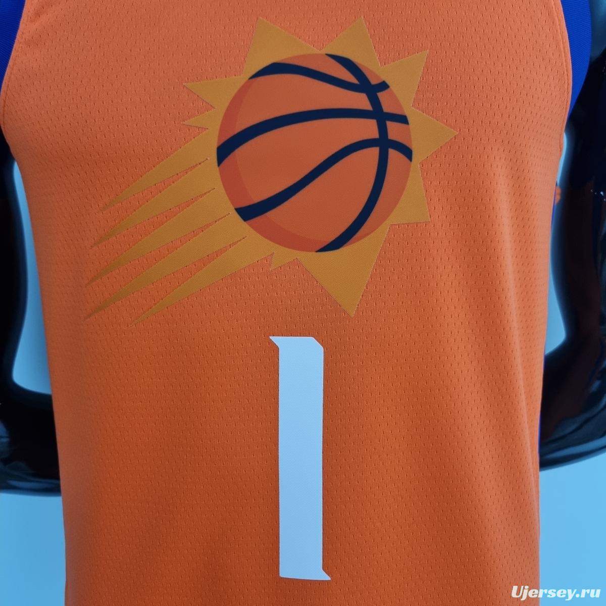 75th Anniversary BOOKER#1 Phoenix Suns Jordan Theme Orange NBA Jersey
