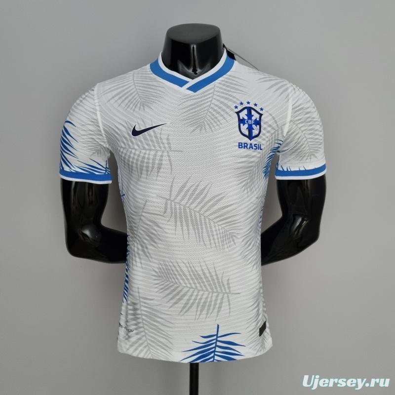 2022 Brazil Player Version Classic White Soccer Jersey