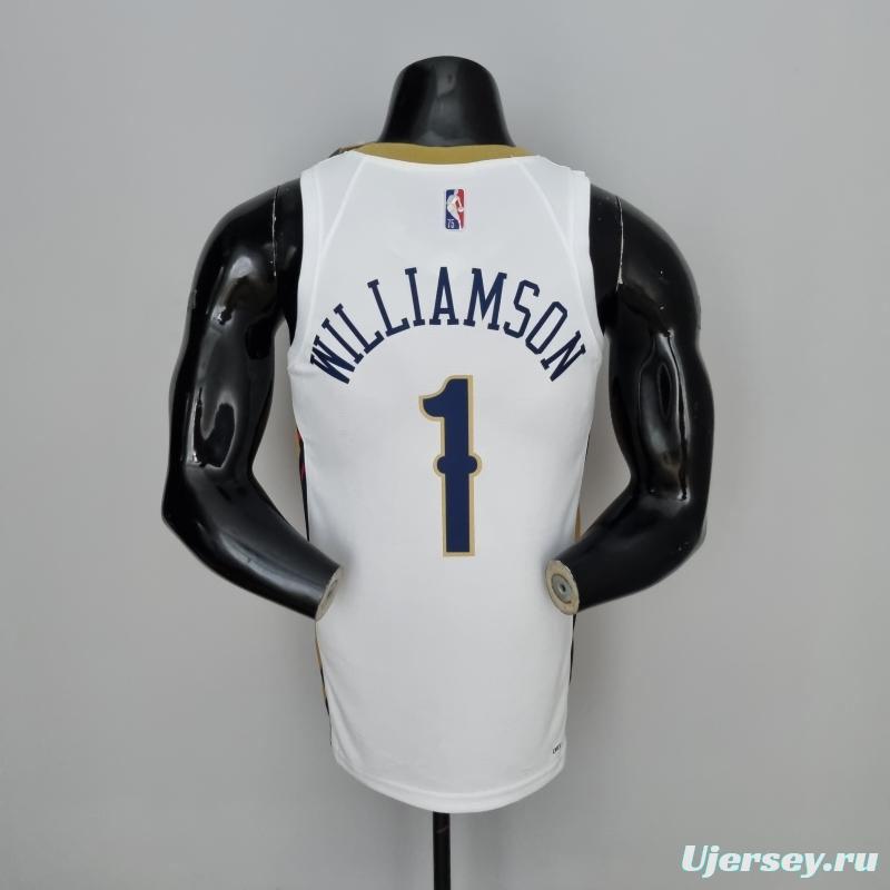 75th Anniversary New Orleans Pelicans Williamson#1 White NBA Jersey