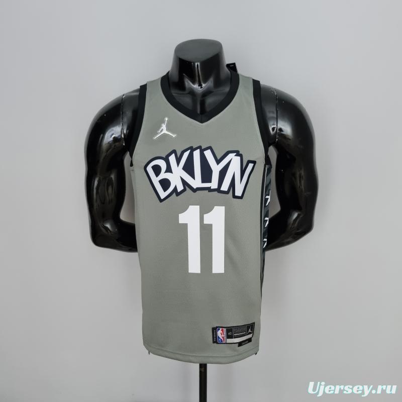 75th Anniversary Irving #11 Brooklyn Nets City Edition Gray NBA Jersey