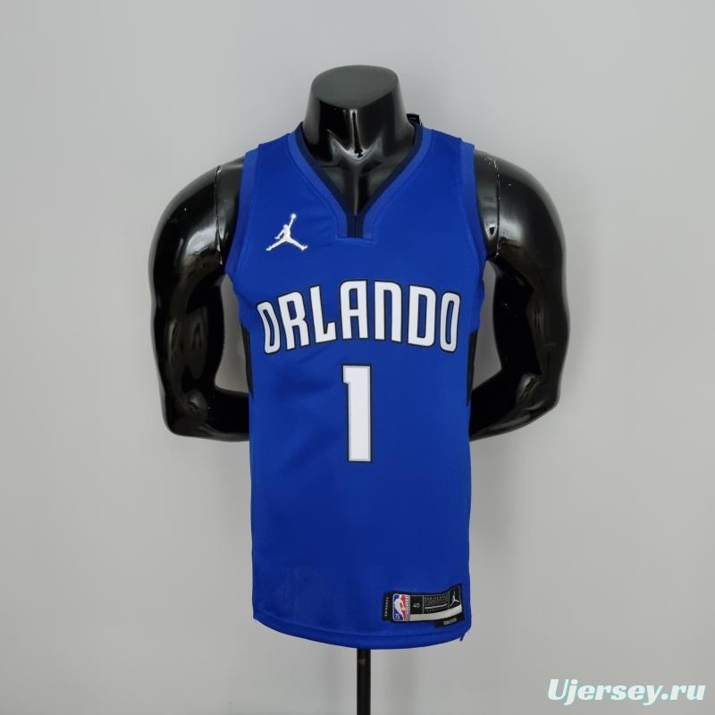 75th Anniversary McGrady #1 Orlando Magic Blue NBA Jersey