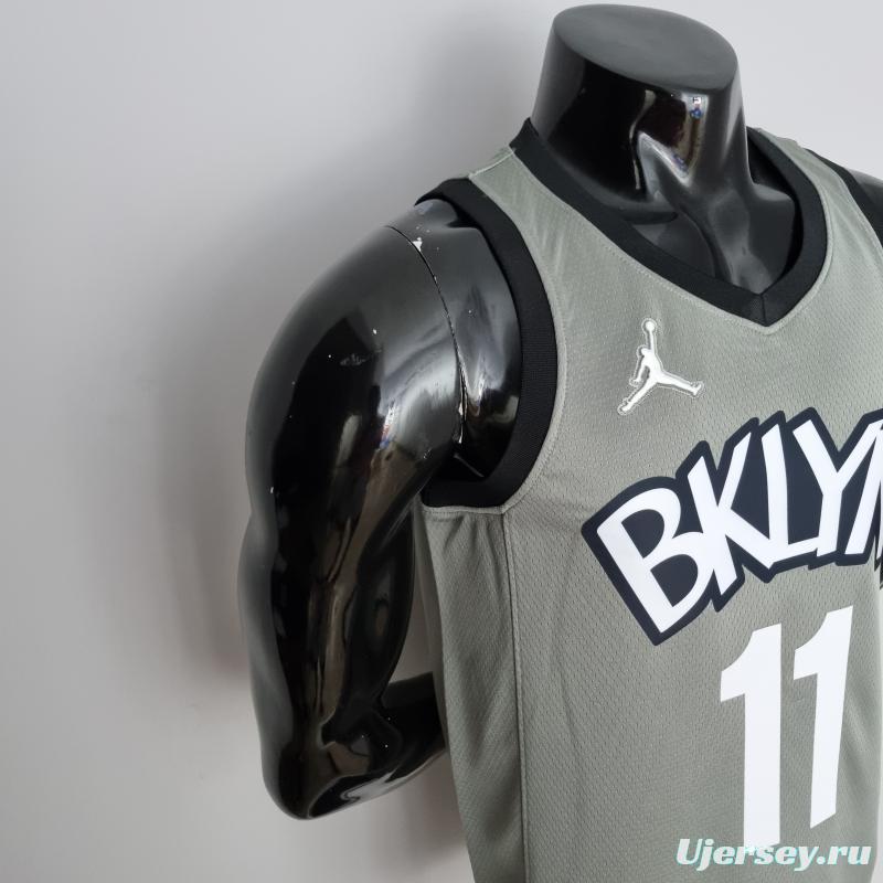 75th Anniversary Irving #11 Brooklyn Nets City Edition Gray NBA Jersey