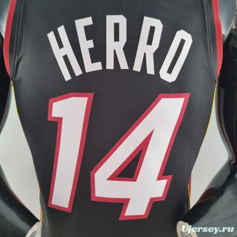 75th Anniversary Miami Heat HERRO#14 Black NBA Jersey