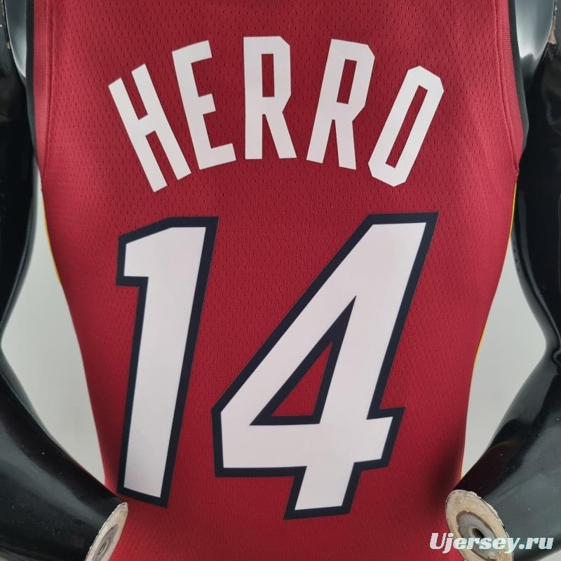 75th Anniversary Miami Heat Jordan HERRO#14 Burgundy NBA Jersey