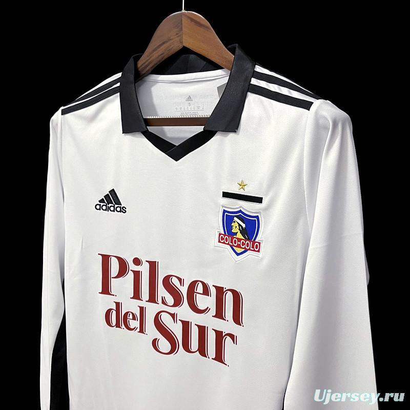 22/23 Colo Colo Home Long Sleeve  Soccer Jersey