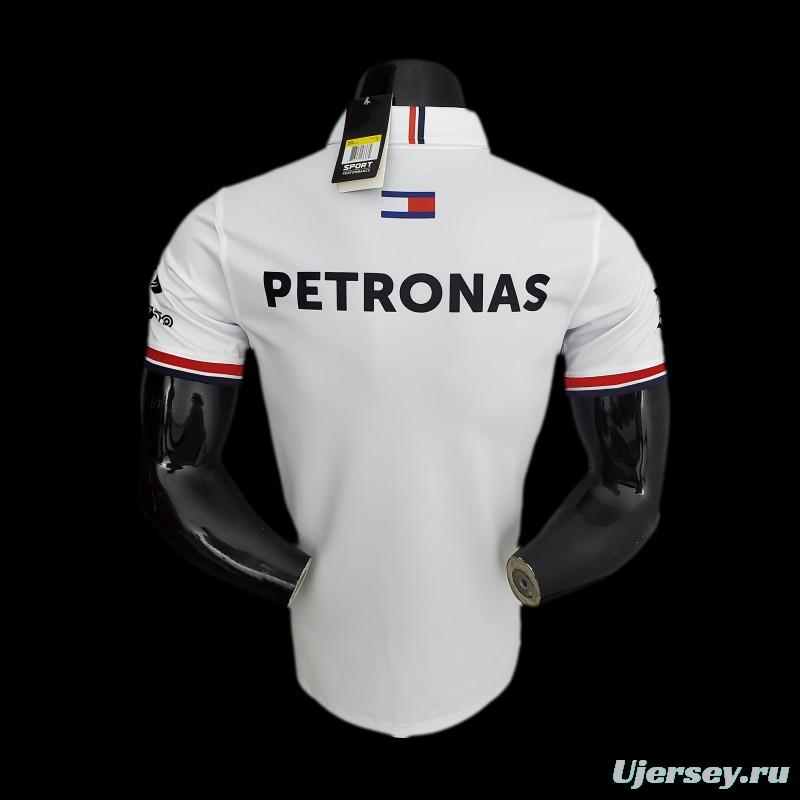 F1 Formula One 2022 Racing Suit Mercedes Polo White 