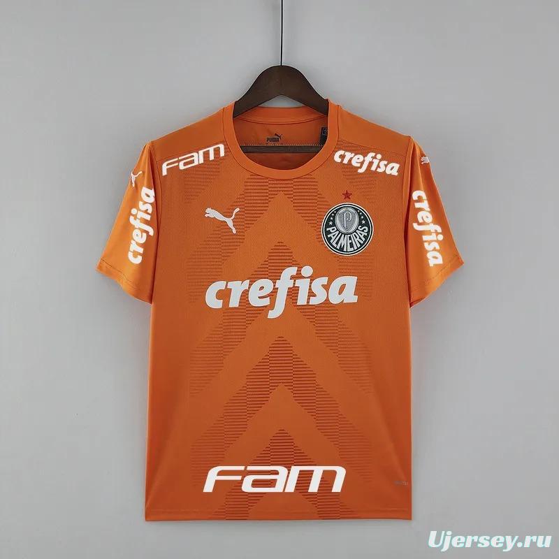 22/23 All Sponsor Palmeiras Goalkeeper Orange Jersey