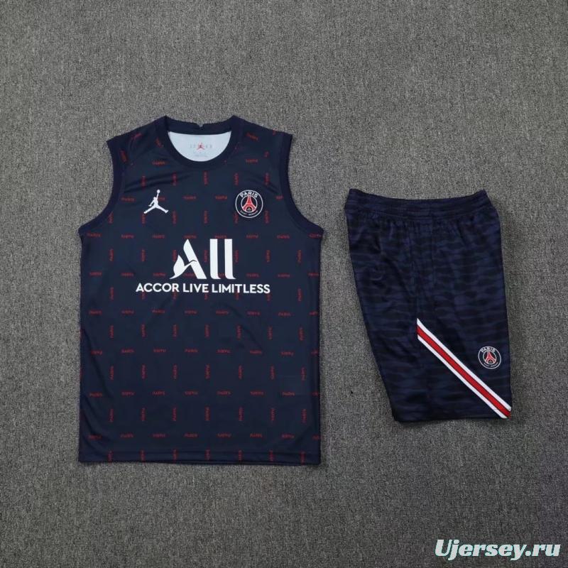 22/23 PSG Pre-match Training Jersey Royal Blue Spotted Vest