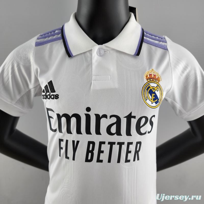 22/23 Kids Kit Real Madrid Home Size：16-28 Soccer Jersey